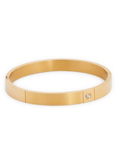 Nordstrom Hinged Split Texture Bangle in Clear- Gold at Nordstrom Rack