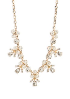 Nordstrom Imitation Pearl & Crystal Cluster Necklace