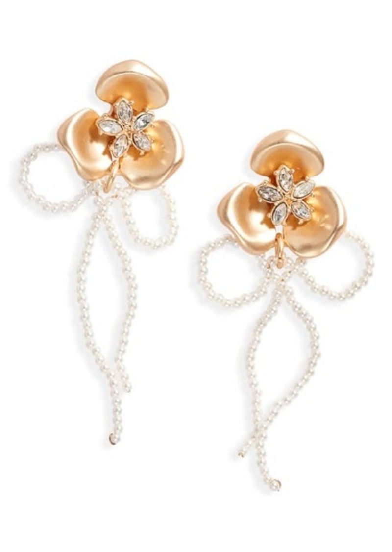 Nordstrom Imitation Pearl Floral Drop Earrings