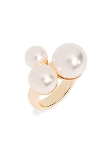 Nordstrom Imitation Pearl Trio Cocktail Ring