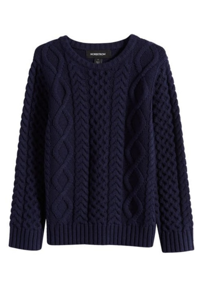 Nordstrom Kids' Cable Cotton Blend Sweater