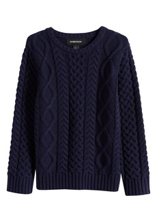 Nordstrom Kids' Cable Cotton Blend Sweater in Navy Peacoat at Nordstrom Rack