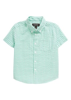 Nordstrom Kids' Gingham Short Sleeve Cotton Button-Down Shirt