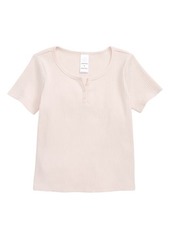Nordstrom Kids' Pointelle Henley T-Shirt in Pink Frosty at Nordstrom