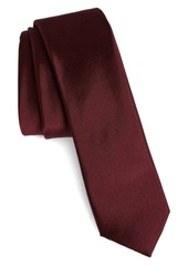 Nordstrom Kids' Ugo Solid Satin Tie in Burgundy Ugo Satin at Nordstrom Rack