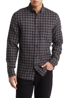 Nordstrom Marcus Trim Fit Check Flannel Button-Down Shirt in Grey- Black Marcus Plaid at Nordstrom Rack