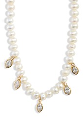 Nordstrom Marquise Drops Freshwater Pearl Collar Necklace