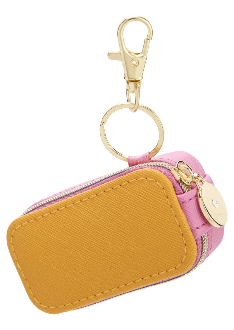 Nordstrom Mini Travel Jewelry Case Key Chain in Fucshia- Yellow at Nordstrom Rack