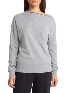 Nordstrom Off the Shoulder Cashmere Sweater in Grey Heather at Nordstrom