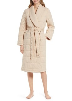 Nordstrom Organic Cotton Knit Puffer Robe in Beige Smoke at Nordstrom