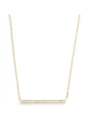 Nordstrom Pavé Bar Pendant Necklace in Clear- Gold at Nordstrom