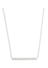 Nordstrom Pavé Bar Pendant Necklace in Clear- Silver at Nordstrom