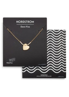 Nordstrom Pavé Heart Pendant Chain Necklace