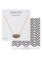 Nordstrom Pavé Oval Genuine Stone Pendant Necklace