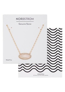 Nordstrom Pavé Oval Genuine Stone Pendant Necklace