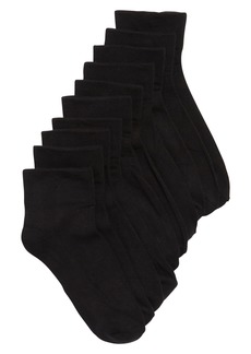 Nordstrom Pillow Sole® 5-Pack Quarter Socks in Black at Nordstrom Rack