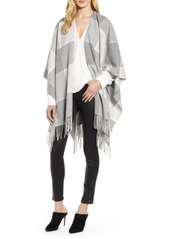 Nordstrom Plaid Wool & Cashmere Ruana in Grey Combo at Nordstrom