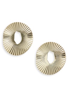 Nordstrom Pleated Circle Statement Earrings in Gold at Nordstrom Rack