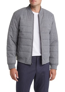 Nordstrom Quilted Flannel Bomber Jacket in Grey Heather at Nordstrom Rack