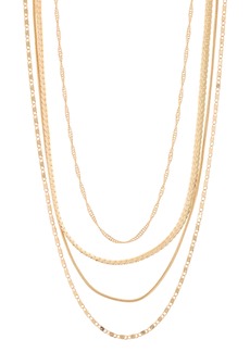 NORDSTROM RACK 4-Pack Assorted Essential Chain Necklaces in Gold at Nordstrom Rack