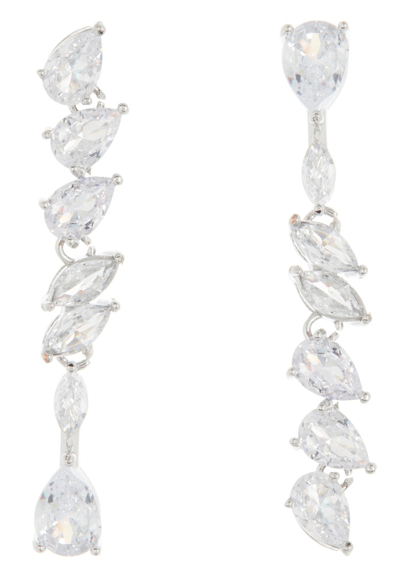 NORDSTROM RACK Angled CZ Link Drop Earrings in Clear- Silver at Nordstrom Rack
