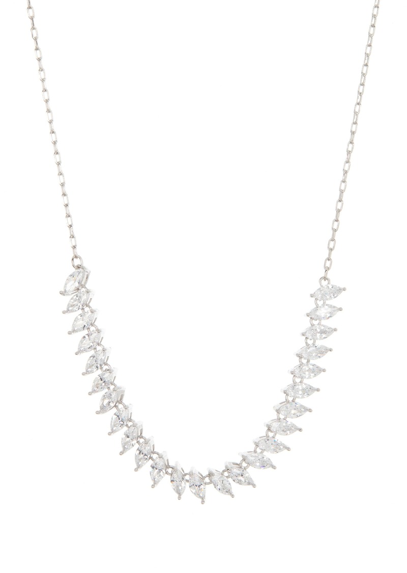 NORDSTROM RACK Angled Marquis CZ Frontal Necklace in Clear- Silver at Nordstrom Rack
