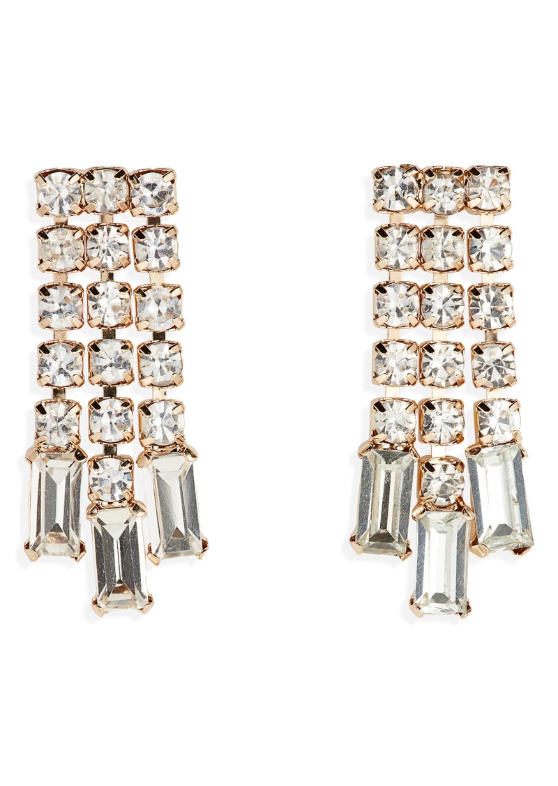 NORDSTROM RACK Baguette Crystal Drop Earrings in Clear- Gold at Nordstrom Rack