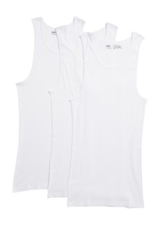 NORDSTROM RACK Cotton Athletic Tank Top Undershirt - Pack of 3 in White at Nordstrom Rack