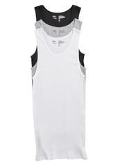 NORDSTROM RACK Cotton Athletic Tank Top Undershirt - Pack of 3 in White Multi at Nordstrom Rack