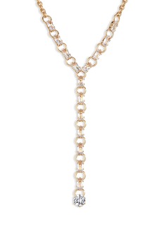 NORDSTROM RACK Crystal Accent Lariat Necklace in Clear- Gold at Nordstrom Rack