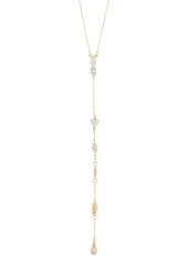 NORDSTROM RACK Cubic Zirconia & Imitation Opal Station Y-Necklace in Opal- Clear- Gold at Nordstrom Rack