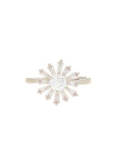 NORDSTROM RACK Cubic Zirconia Floral Burst Ring in Clear- Silver at Nordstrom Rack