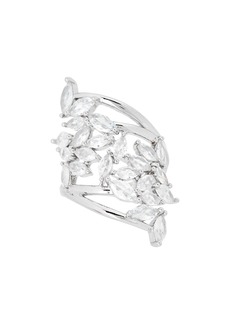 NORDSTROM RACK Cubic Zirconia Leaf Ring in Clear- Silver at Nordstrom Rack