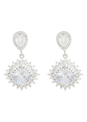 NORDSTROM RACK CZ Cushion Drop Earrings in Clear- Silver at Nordstrom Rack