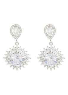 NORDSTROM RACK CZ Cushion Drop Earrings in Clear- Silver at Nordstrom Rack
