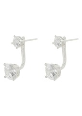 NORDSTROM RACK CZ Ear Jackets in Clear- Silver at Nordstrom Rack