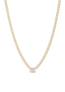 NORDSTROM RACK CZ Emerald Chain Necklace in Clear- Gold at Nordstrom Rack