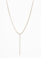 NORDSTROM RACK Dainty CZ Y-Drop Necklace in Clear- Gold at Nordstrom Rack