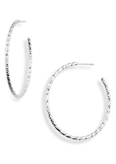 NORDSTROM RACK Diamond Cut Hoop Earrings in Clear- Silver at Nordstrom Rack