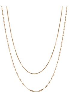 NORDSTROM RACK Waterproof Double Layer Chain Necklace in Gold at Nordstrom Rack