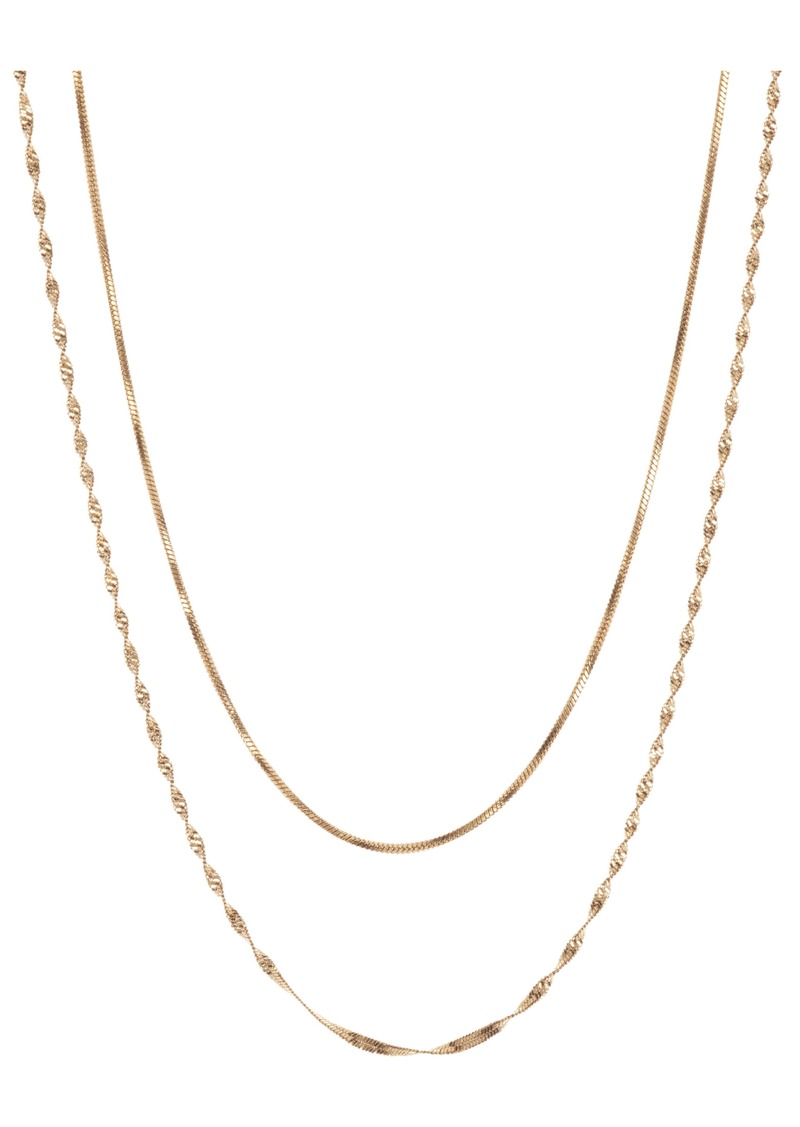 NORDSTROM RACK Waterproof Double Layer Chain Necklace in Gold at Nordstrom Rack