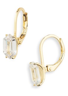 NORDSTROM RACK Emerald Cut Cubic Zirconia Lever Back Earrings in Clear- Gold at Nordstrom Rack