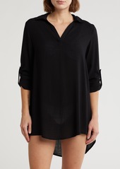 NORDSTROM RACK Everyday Flowy Cover-Up Tunic in Black at Nordstrom Rack