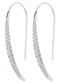 NORDSTROM RACK Graduated Cubic Zirconia Curved Threader Earrings in Clear- Silver at Nordstrom Rack