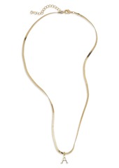 NORDSTROM RACK Herringbone Chain Initial Pendant Necklace in K- Gold at Nordstrom Rack