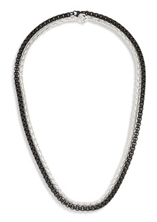 NORDSTROM RACK Men's 2-Pack Assorted Chain Necklaces in Black- Rhodium at Nordstrom Rack
