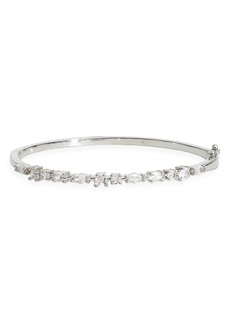 NORDSTROM RACK Mixed Cubic Zirconia Hinged Bangle Bracelet in Clear- Silver at Nordstrom Rack