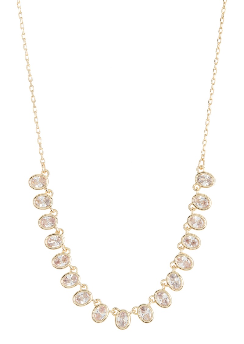 NORDSTROM RACK Oval CZ Frontal Necklace in Clear- Gold at Nordstrom Rack