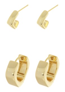 NORDSTROM RACK Pack of 2 Square Huggie Hoop Earrings in Gold at Nordstrom Rack