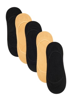 NORDSTROM RACK Pack of 5 Microfiber Sock Liners in Black -Beige Almond at Nordstrom Rack